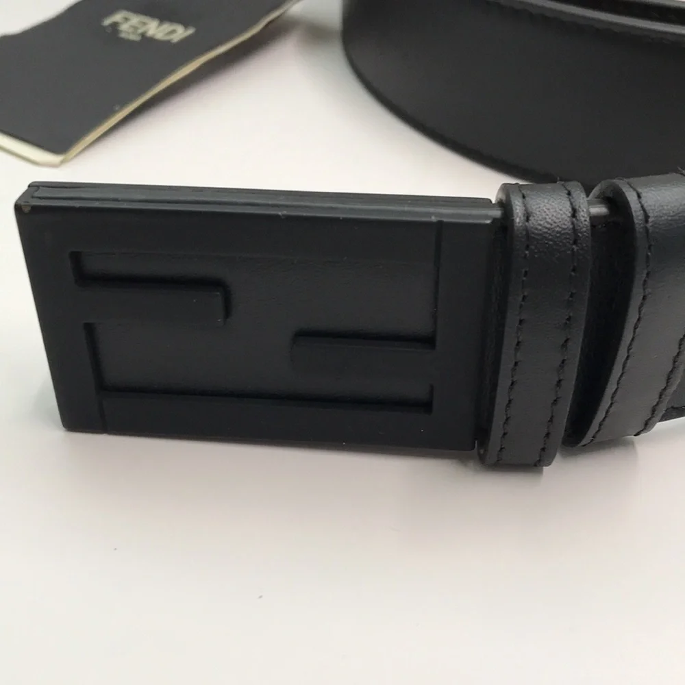 💯 - New Authentic Fendi Baguette FF Logo Buckle Leather Belt